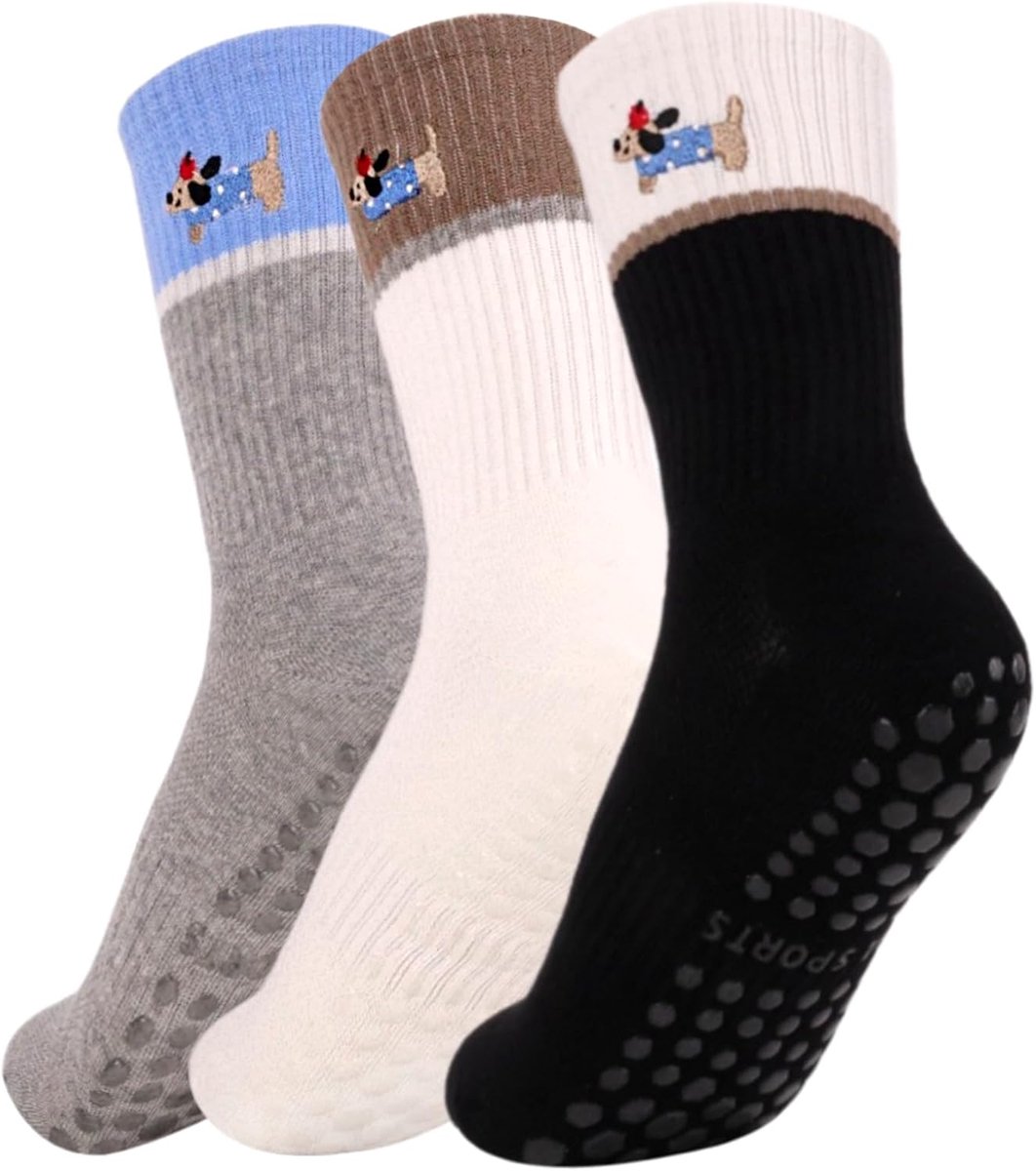 Sokken, pilatessokken voor dames, teckel geschenken voor lievelingsmensen, sportsokken voor dames, maat 39-42, geschikt voor sport, dans, pilates, ballet, fitness