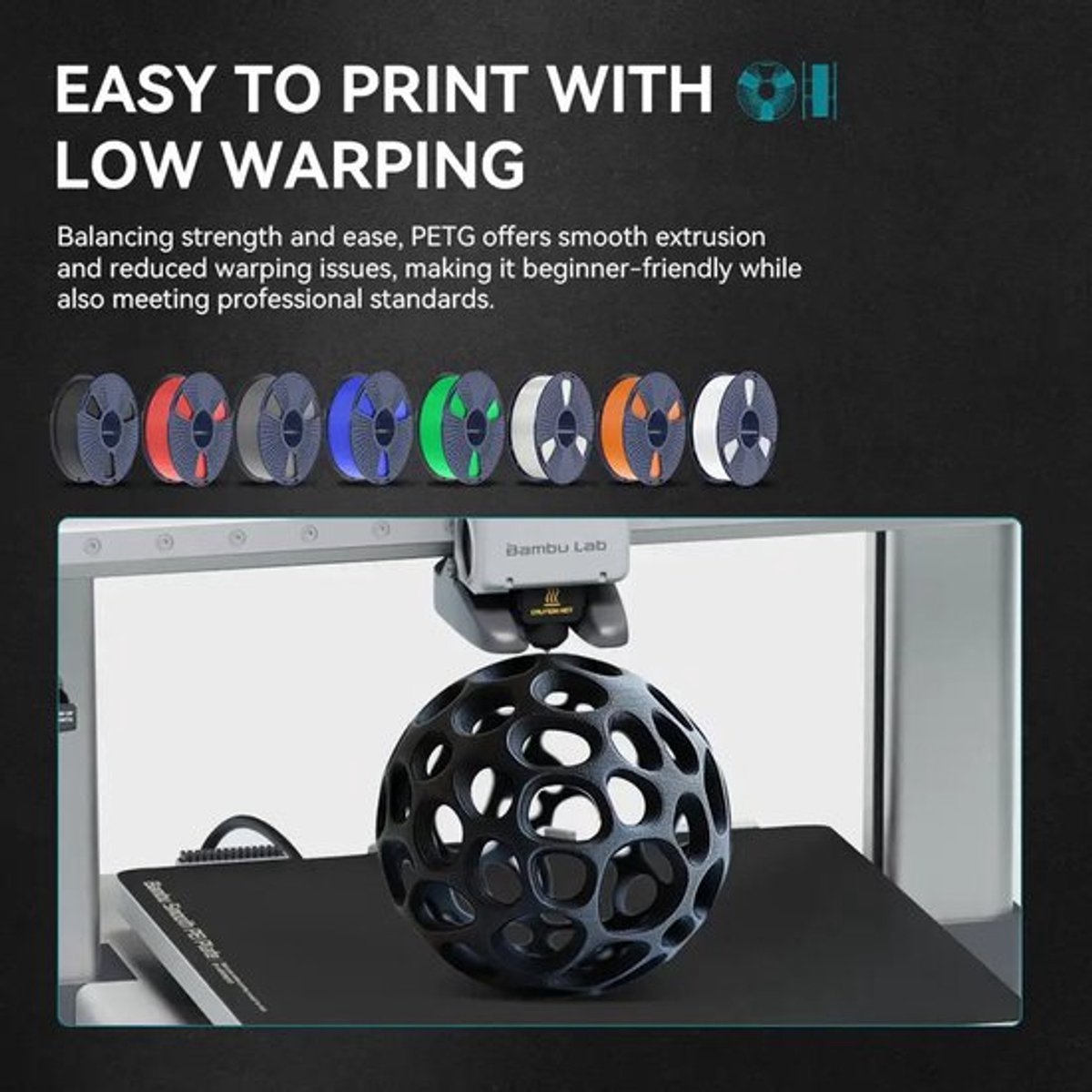 3D Printer Filament PETG Wit - 1,75 mm Diameter - 10 kg Gewicht - Stevig Materiaal - Voor FDM 3D Printers
