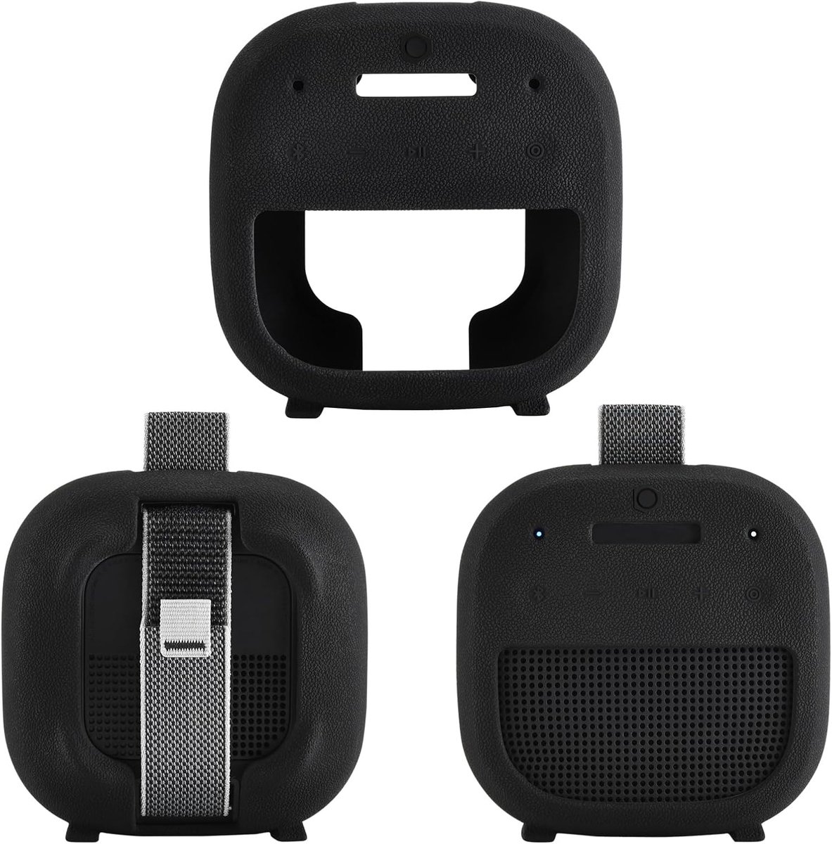 Hoesje voor Bose Nieuw SoundLink Micro draagbare speaker (2e gen.),voor Bose SoundLink Micro 2nd Draagbare Reishoes Beschermende Draagtas met Karabijnhaak,Zwart