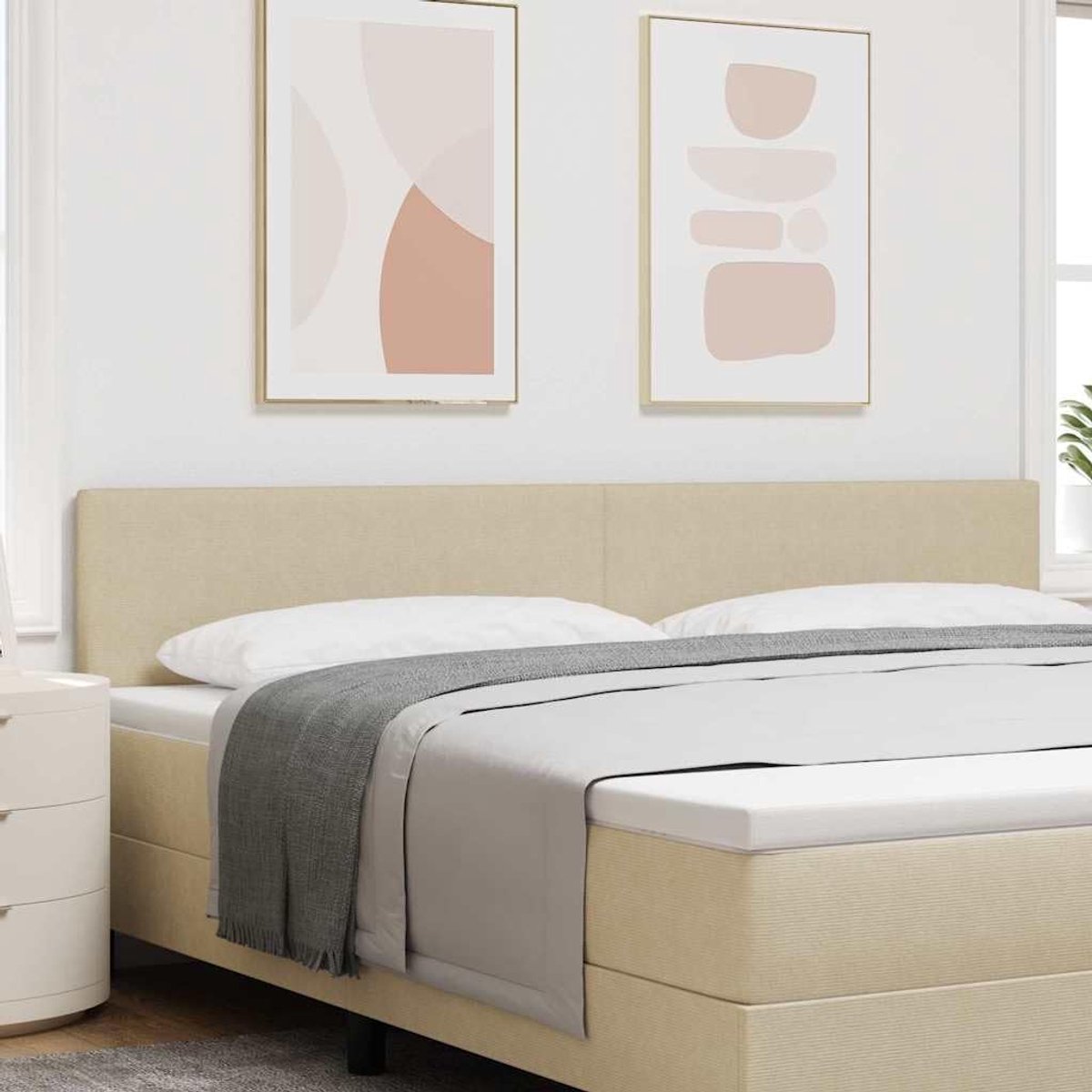200 cm, grijs, groen, in hoogte verstelbaar, hout en polyester, RGB-verlichting voor slaapkamer