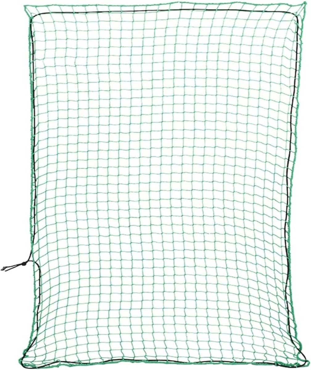 Aanhangernet, aanhangernet, afdeknet met rubberen touw voor aanhanger, transportnet, ladingveiligheidsnet, bagagenet, groen, 3,5 x 3 m, PP