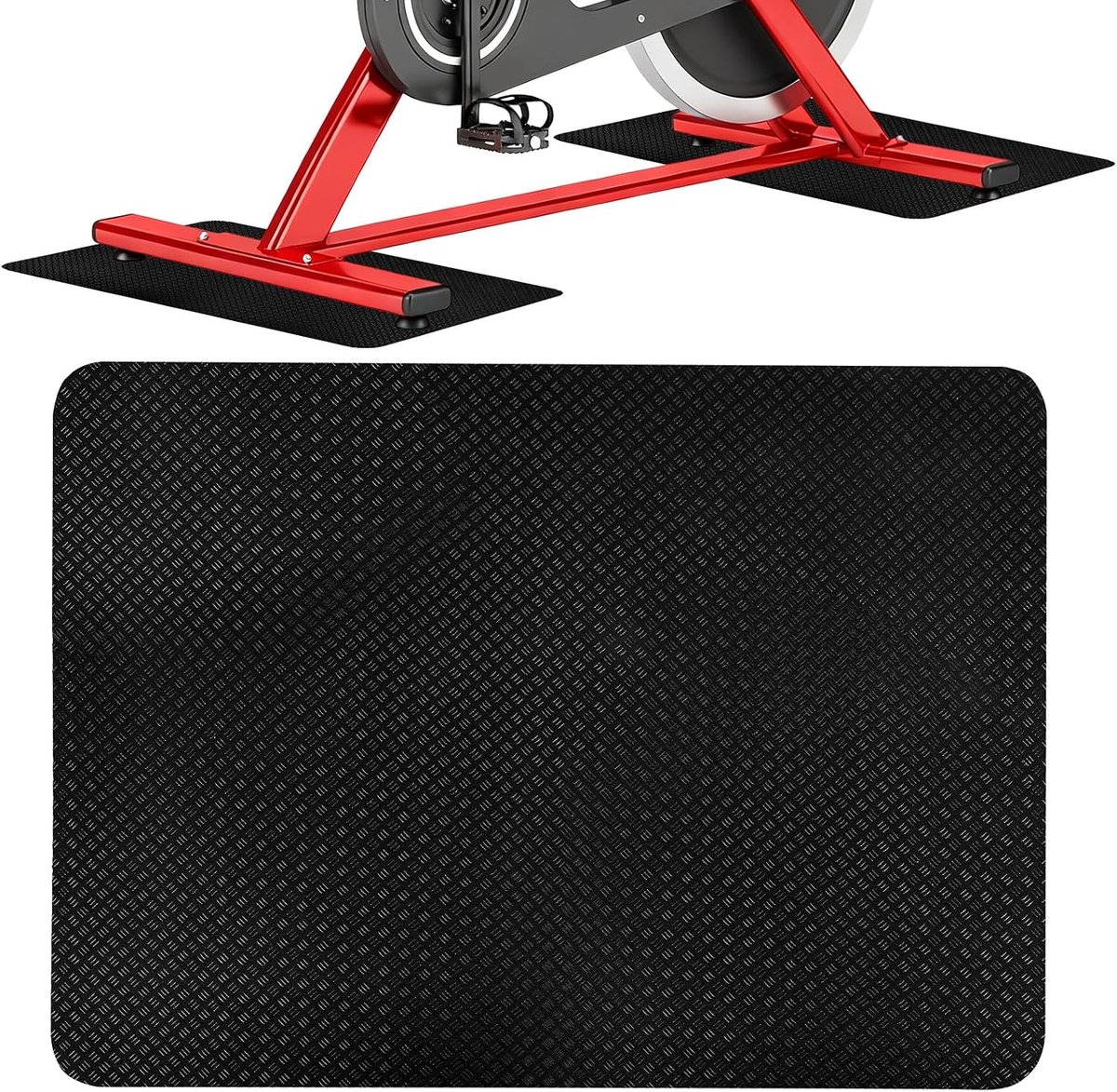 fitness, 3 mm dikke trainingsmat als sportmat, fitnessmat, antislip, voor fitness en thuisgym en yogamat, voor hometrainer en sporttoestellen, 60 x 43 x 0,3 cm