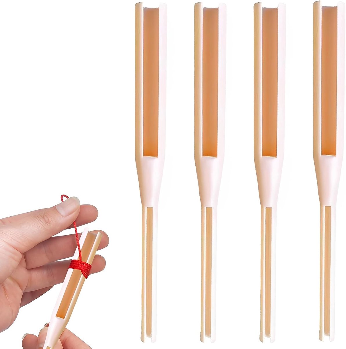 4 stuks kralenknoopgereedschapsset, praktisch kralenbreigaren voor het maken van sieraden, kralennaalden voor het rijgen van kralen, doe-het-zelf accessoires voor armbanden en halskettingen