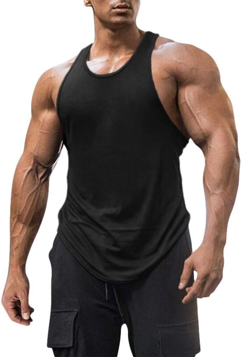 Tanktop voor heren, mouwloos shirt, gym, fitness, spiershirt, mannen, effen, licht, onderhemd, zomer, okselshirt, slim fit, bodybuilding, functioneel shirt