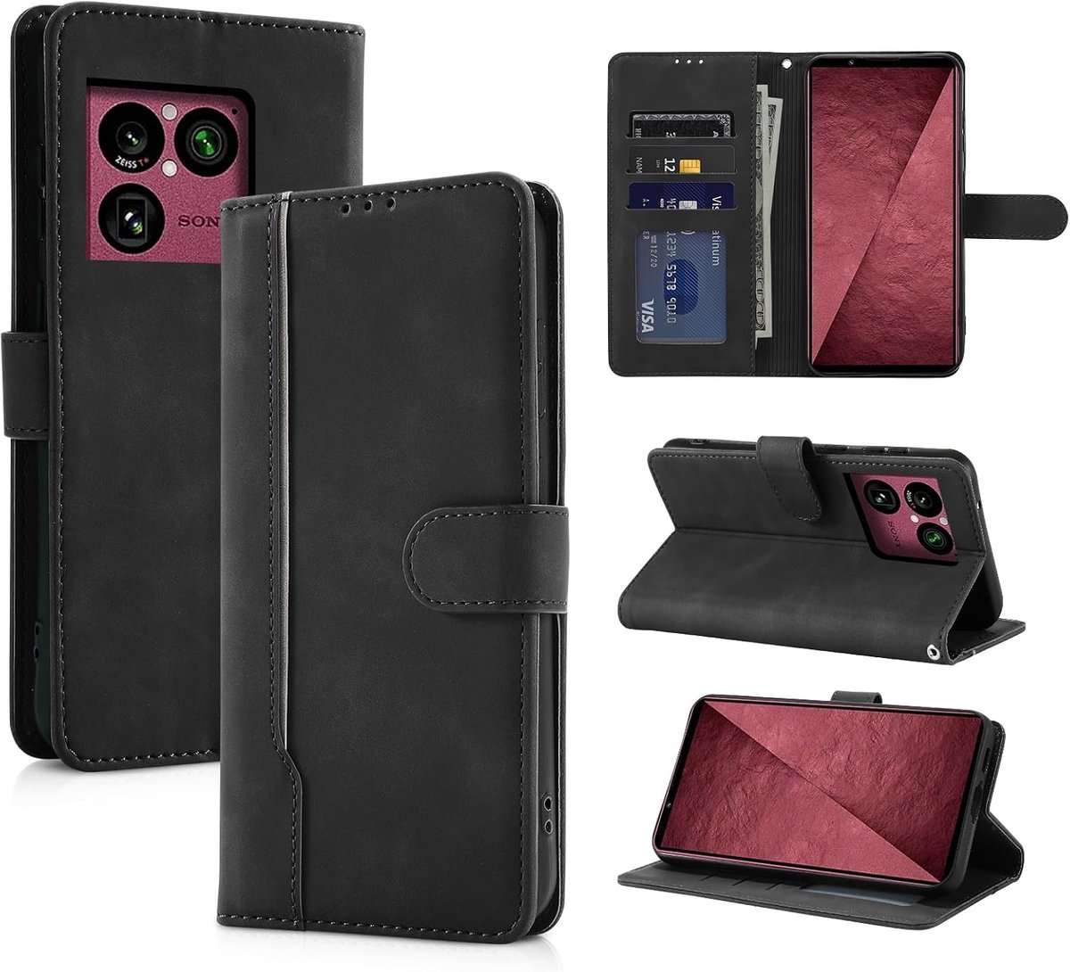 Telefoonhoes voor Sony Xperia 1 VIII Premium hoes, zwart