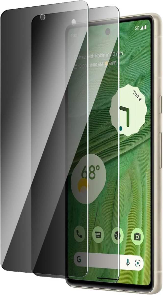 Displaybeschermfolie voor Google Pixel 7, anti-spion, 2 stuks, gehard glasfolie met hardheid 9H, krasbestendig, anti-vingerafdruk, eenvoudige installatie