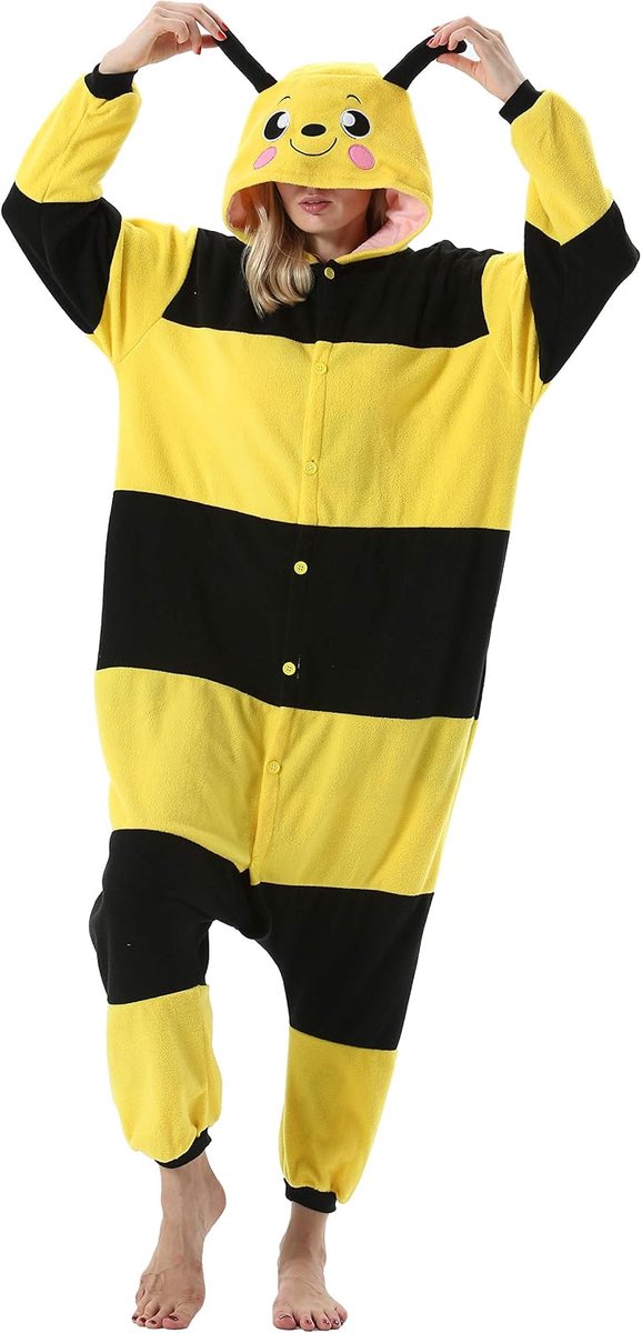 Overall, pyjama, outfit, nachtkleding, onesie voor volwassen dames en heren, voor anime, dierencosplay, Halloween, gekostumeerde avond, uniseks, voor lengte 148-187 cm