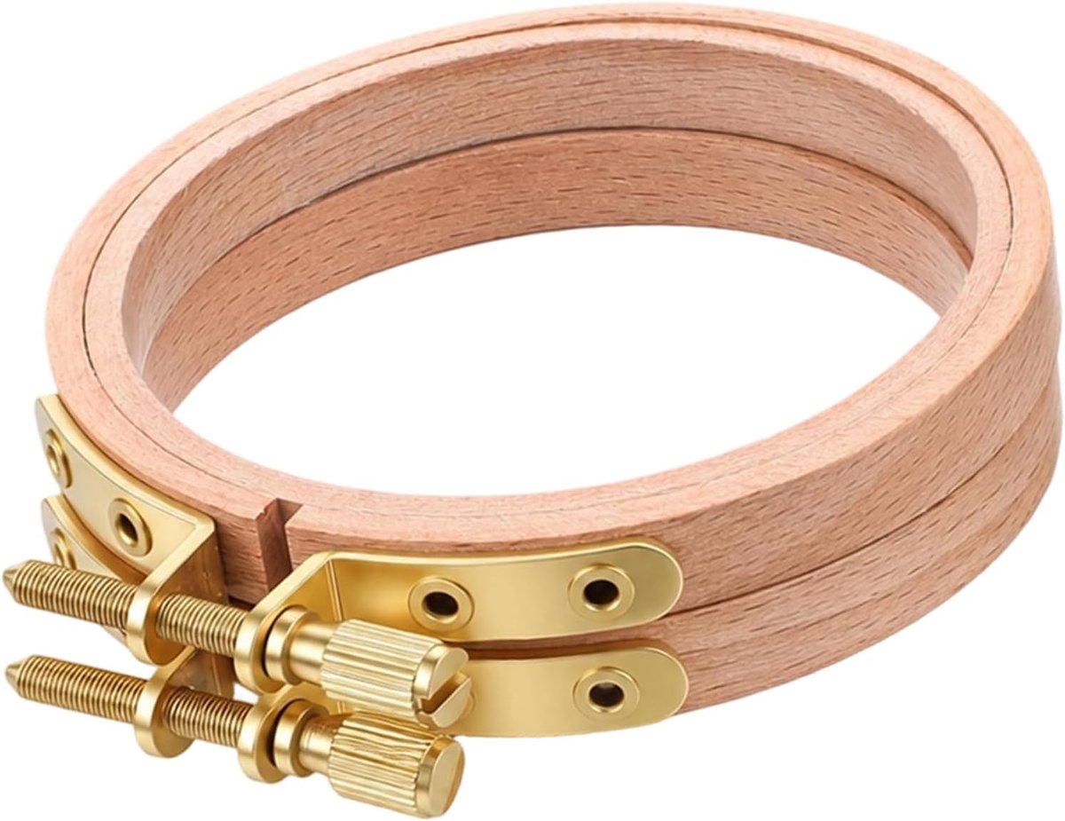 Set van 2 borduurlijsten, 8 cm, kleine houten borduurring voor kruissteek