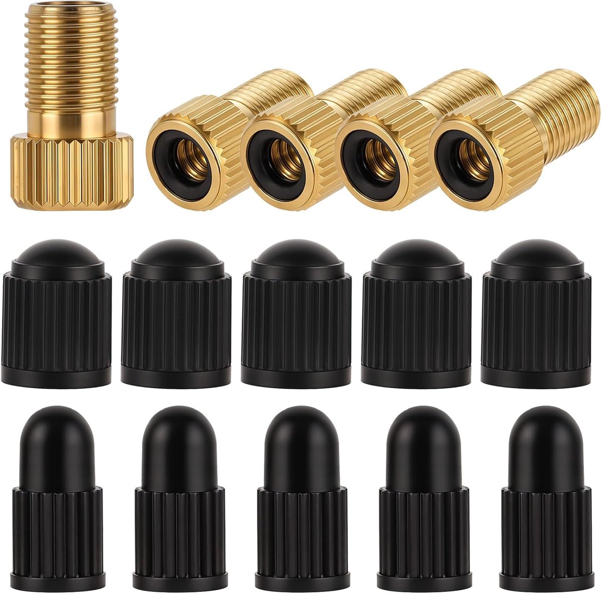 15 stuks fietsventieladapter, autoventieladapter, luchtpompadapter, Franse ventieladapter voor fietspomp, staande pomp, luchtbalpomp