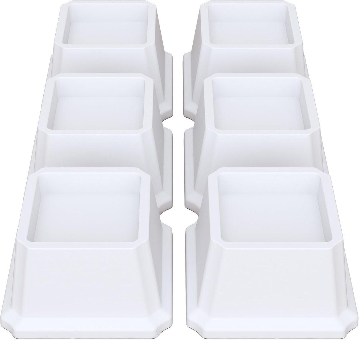 Bedverhogers 2 inch zware meubelverhogers voor banken, stoelverhogers, bankverhogers, tafelverhogers, set van 6, wit