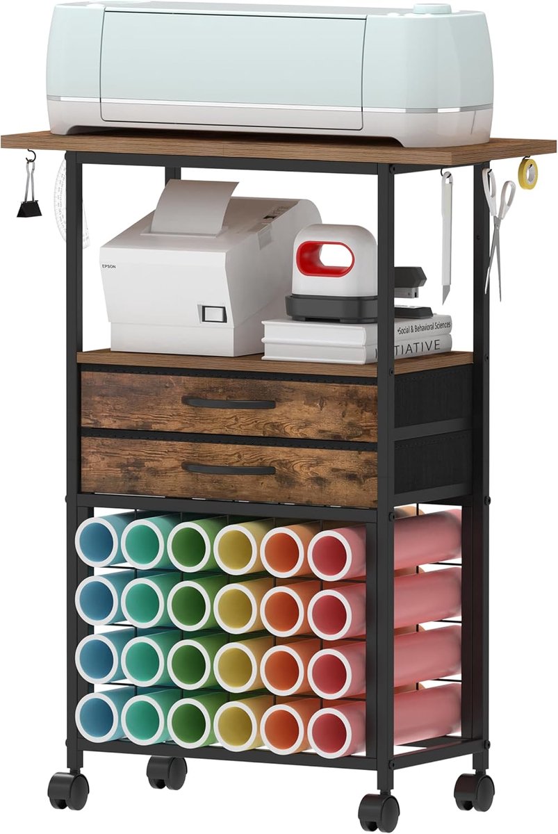 DIY-organisator - 24 houders voor vinylrol - 2 stoffen laden