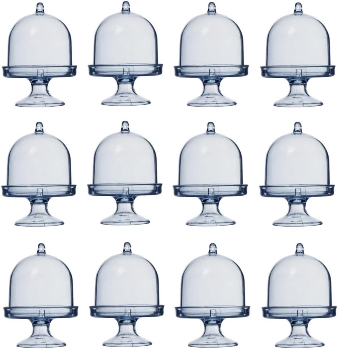 12 stuks mini-taartstandaard, mini-taartstandaard, voor bruiloften, babyfeestjes, gastgeschenken, verjaardagsfeesten (blauw)