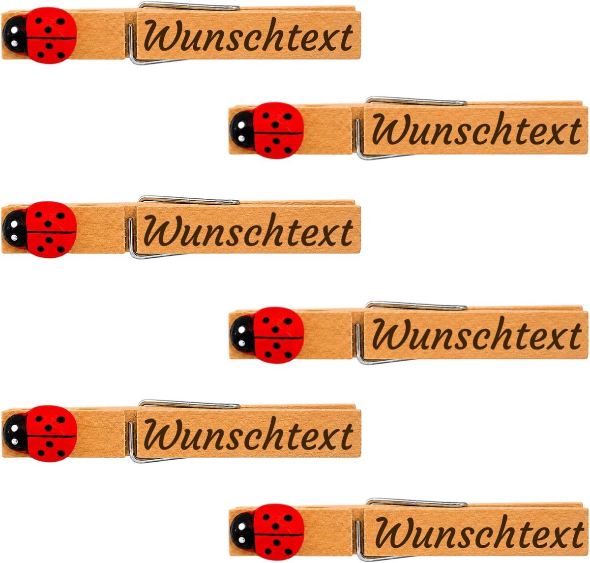 Wasknijpers, met naamgravure, Oktoberfest, verjaardag, bedrijfsfeest, bruiloft, naamplaatje, party, Beieren, 6 stuks