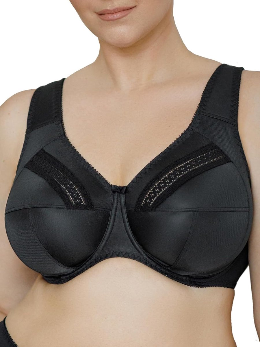 beha voor dames met beugel, zachte vochtregulerende damesbeha, ondersteunende comfortabele beha voor dames, zwart, 95H