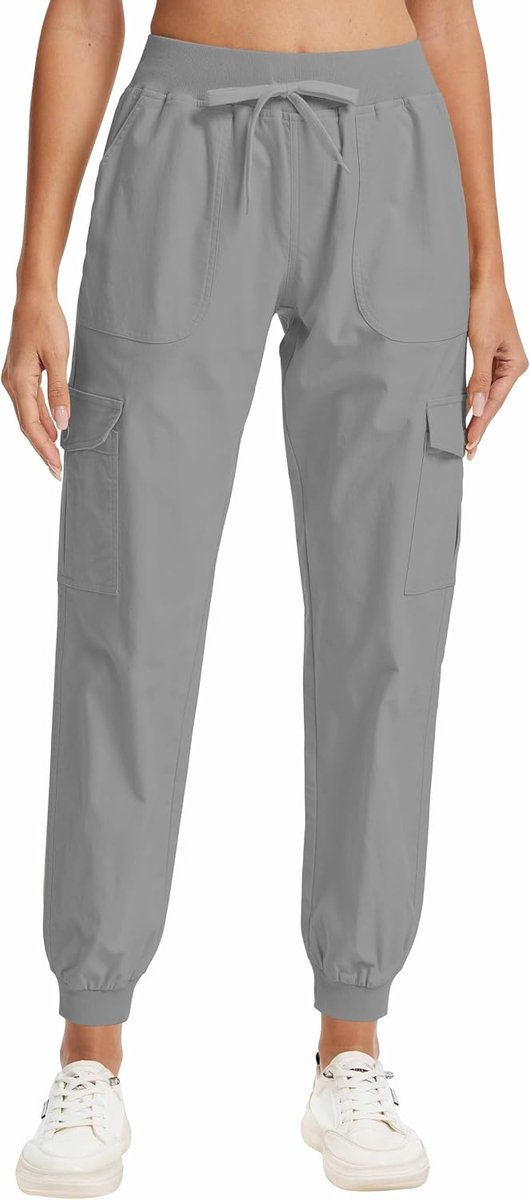 Dames Lounge Lichtgewicht Sneldrogend Elastisch Cargobroek Sportieve Workout Casual Afritsbaar Outdoor Broek met Zakken