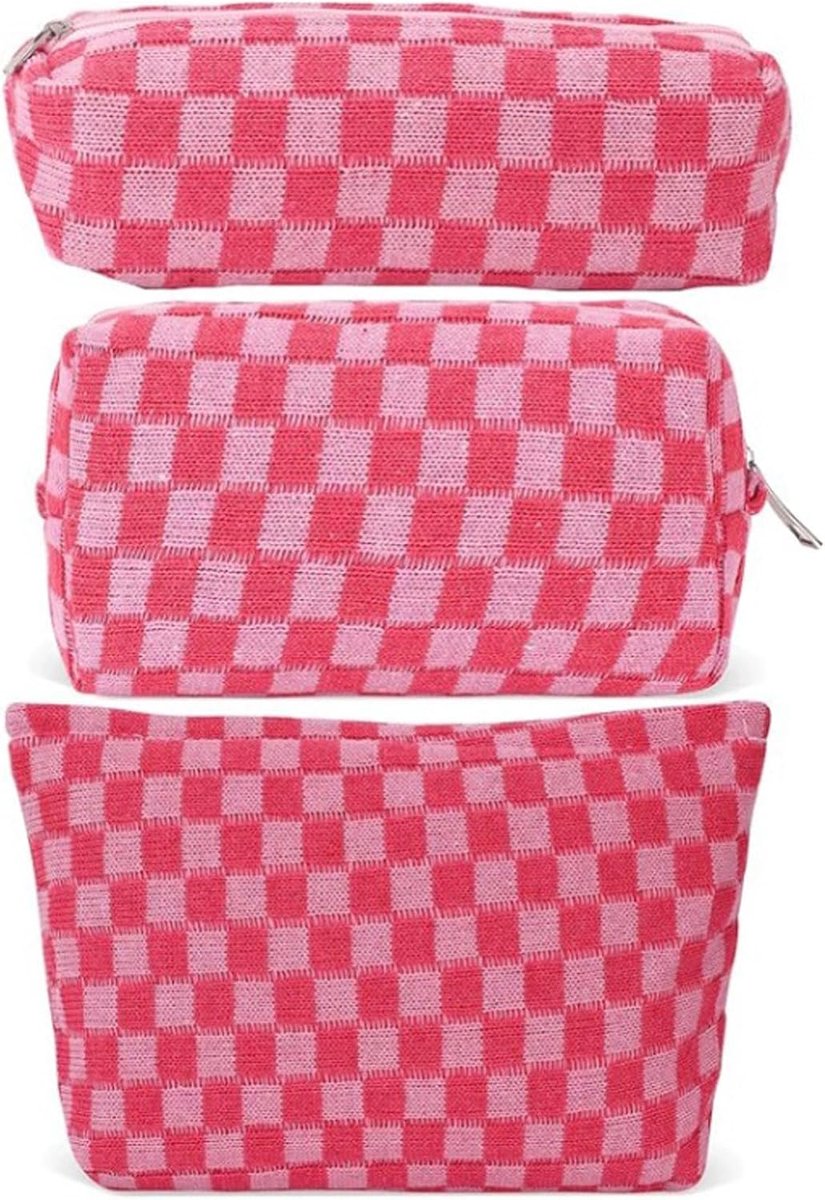 Tas met rits, set van 3, draagbare toilettas, make-up tas, 3 maten, multifunctionele cosmetische tas, voor vrouwen