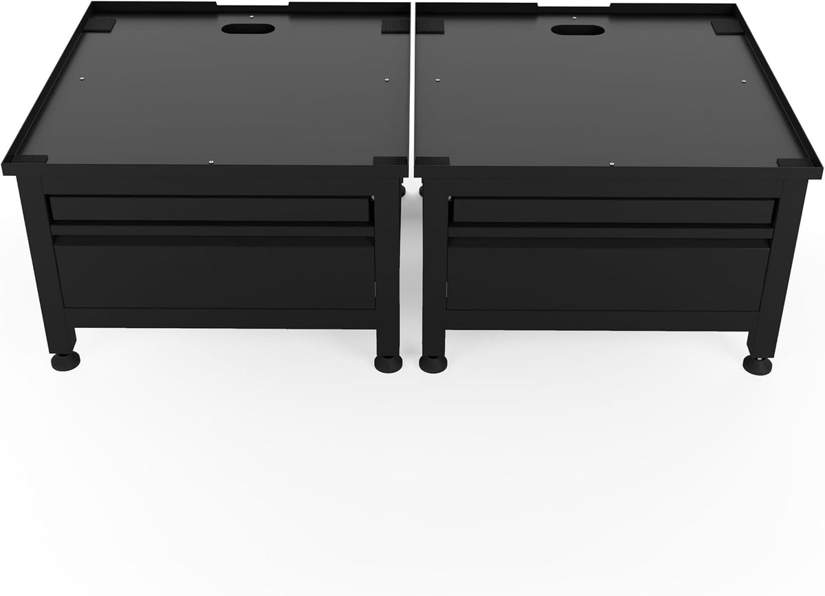 Wasmachine verhoger met lade en plateau - Dubbele opbouwmeubel - sokkel - 42cm hoog - Zwart - Universeel - 65 * 60,5 (LxB) - Inclusief wandbeugels