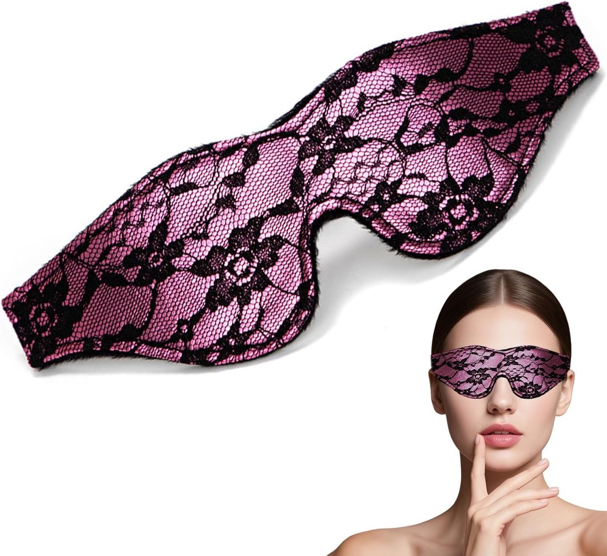 Oogmasker - Zacht Slaapmasker voor Volwassenen, Oogbedekking voor Huis, Reizen, Kantoor, Valentijnscadeau, Roze