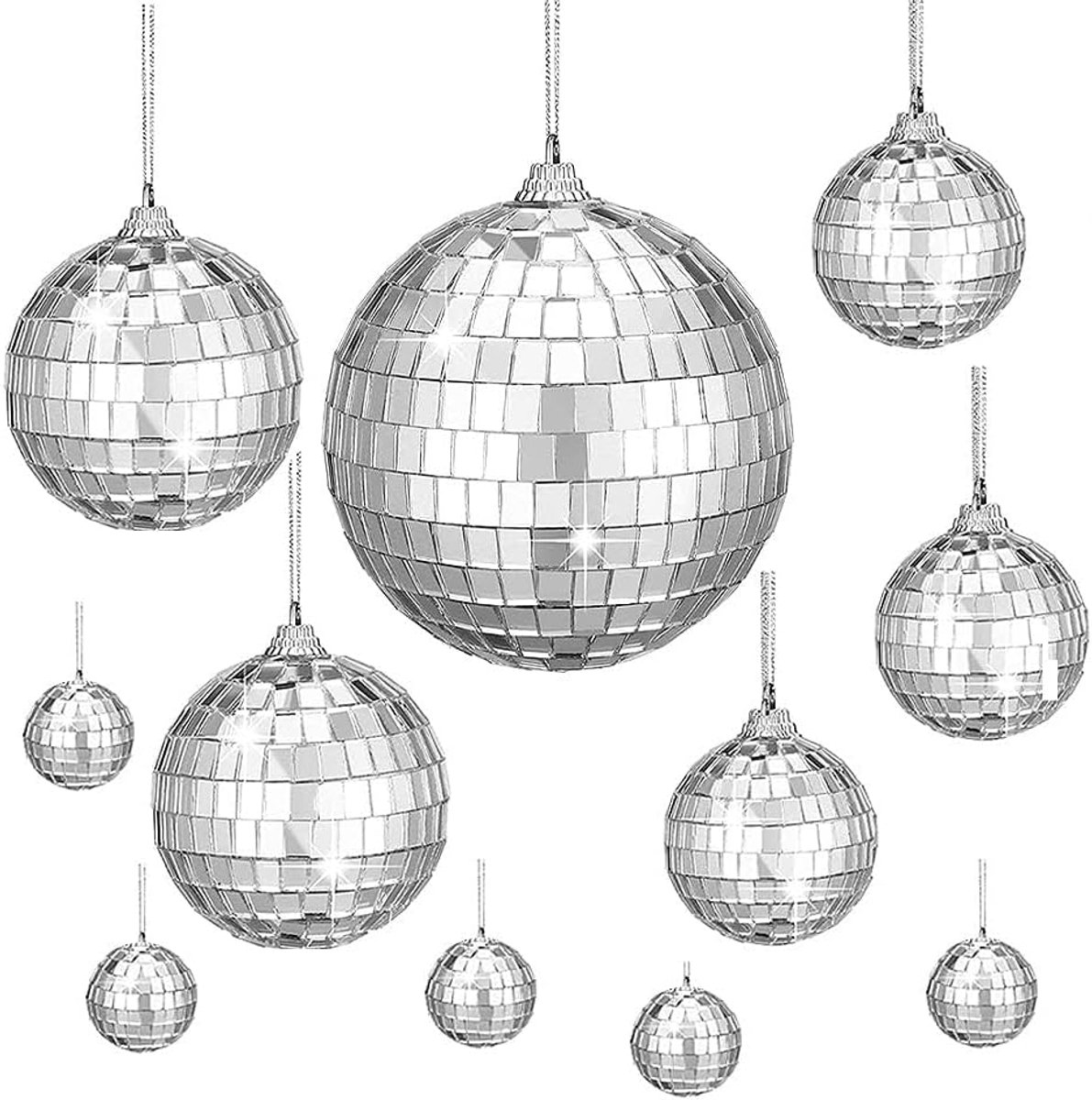 Discobal, hangende spiegelbol, spiegelbol, hangende spiegelbol, glitterbol, disco spiegelbol, discospiegel