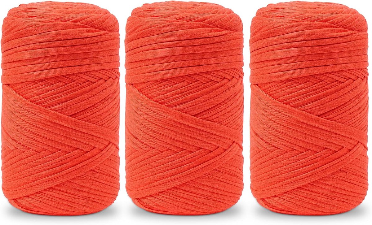 3 x 200 g T-shirtgaren, T-shirtgaren om te haken, geschikt voor gehaakte tassen, manden, wandkleden, woonaccessoires en doe-het-zelfprojecten