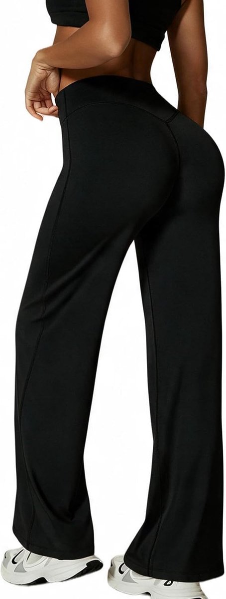 Yogabroek voor dames, leggings, hoge taille, elastische uitlopende vrijetijdsleggings, sportbroek, buikcontrole, vrijetijdsbroek, bootcut, leggings, workout, bootleg, fitnessbroek, joggingbroek