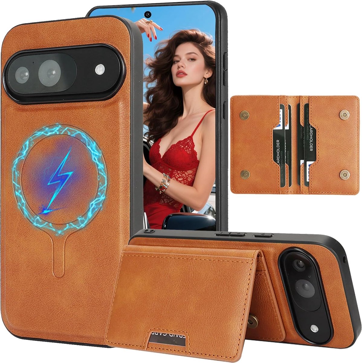 hoesje voor Google 10 Pro XL met kaarthouder C1 Bruin