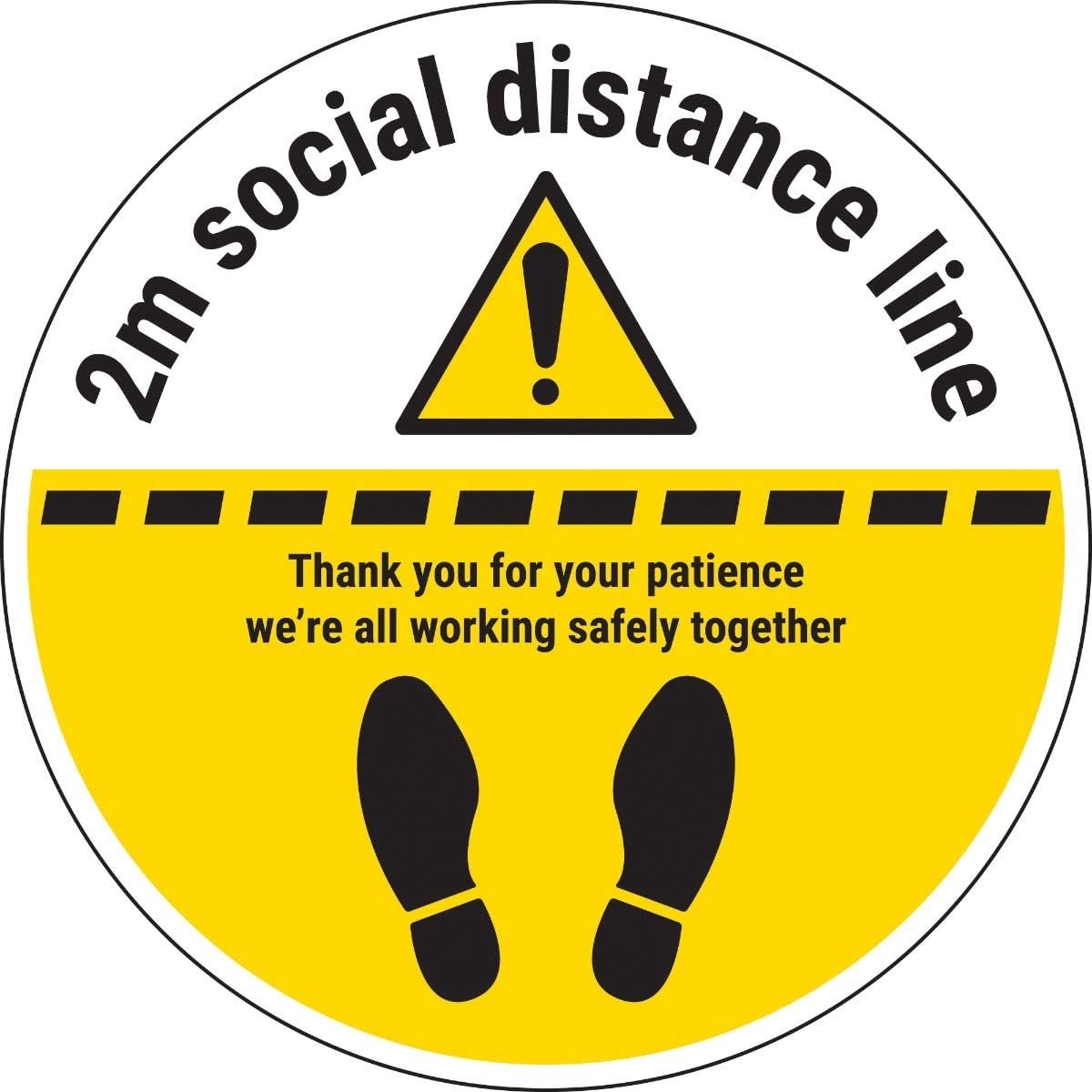 Safety CV015BB-FS Vsafety 2m Social Distance Line zelfklevende vloerstickers, 300 mm x 300 mm, 300 mm x 300 mm