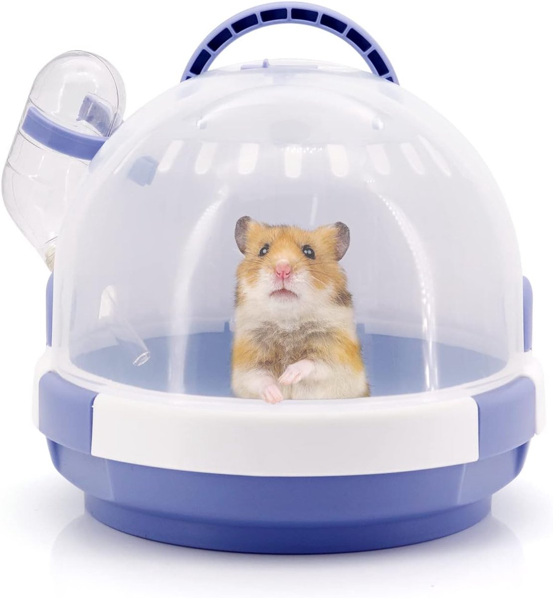 Draagbare muizen, reiskoffer, kunststof, draagtas voor kleine dieren, voor ratten, met waterfles (paars)