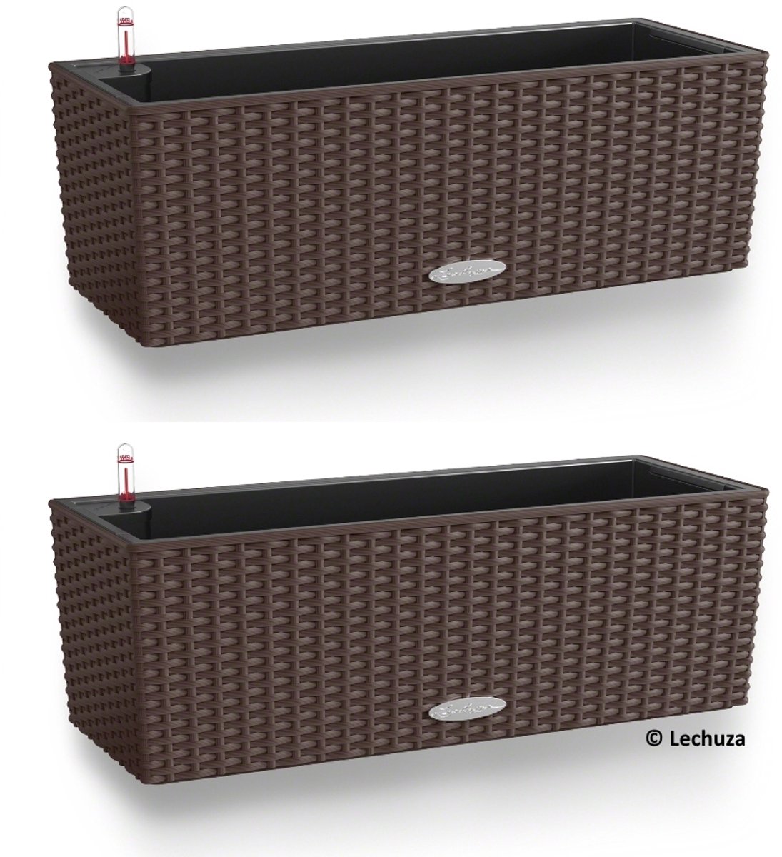 2 x LECHUZA balkonbak Balconera Cottage 50 mokka