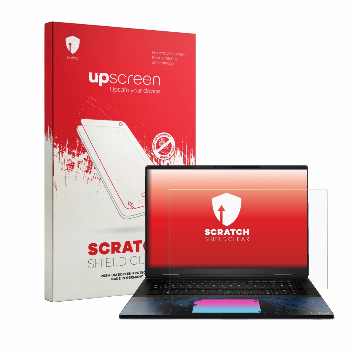 upscreen - Screenprotector voor MSI Titan 18 HX Dragon Edition Draco Epic - Folie Beschermfolie transparant