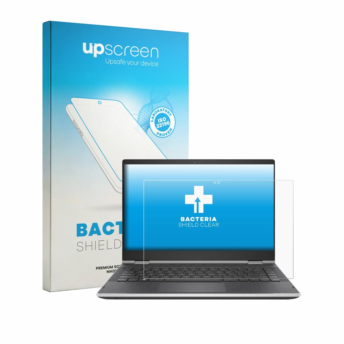 upscreen - Screenprotector voor HP Pavilion x360 14-cd0020nf - Folie Beschermfolie transparant antibacterieel