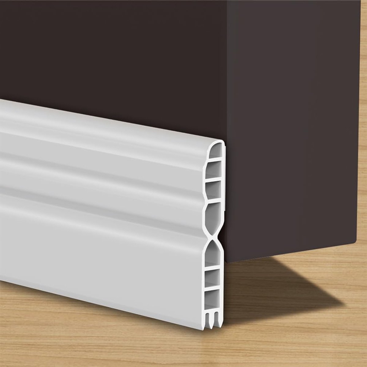 Famanu – 3 m (op maat te snijden tot 3 x 1 meter, extra dikke deurafdichting, tochtstopper voor deuren, zelfklevend, voor geluidsisolatie, windbescherming, stofkap, houdt warmte in de kamer (wit) 3 m
