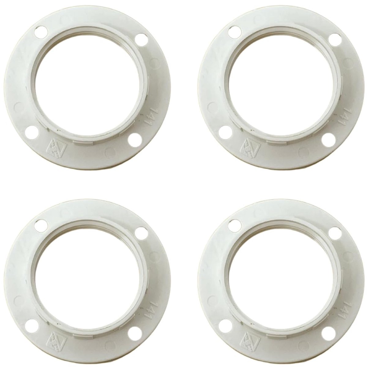 Set van 4 witte fittingringen E14 | Duurzame thermoplastische lampenkapschermringen | Standaard schroefdraaic Compatibel | Veiligheid en kwaliteit voor thuisverlichting accessoires