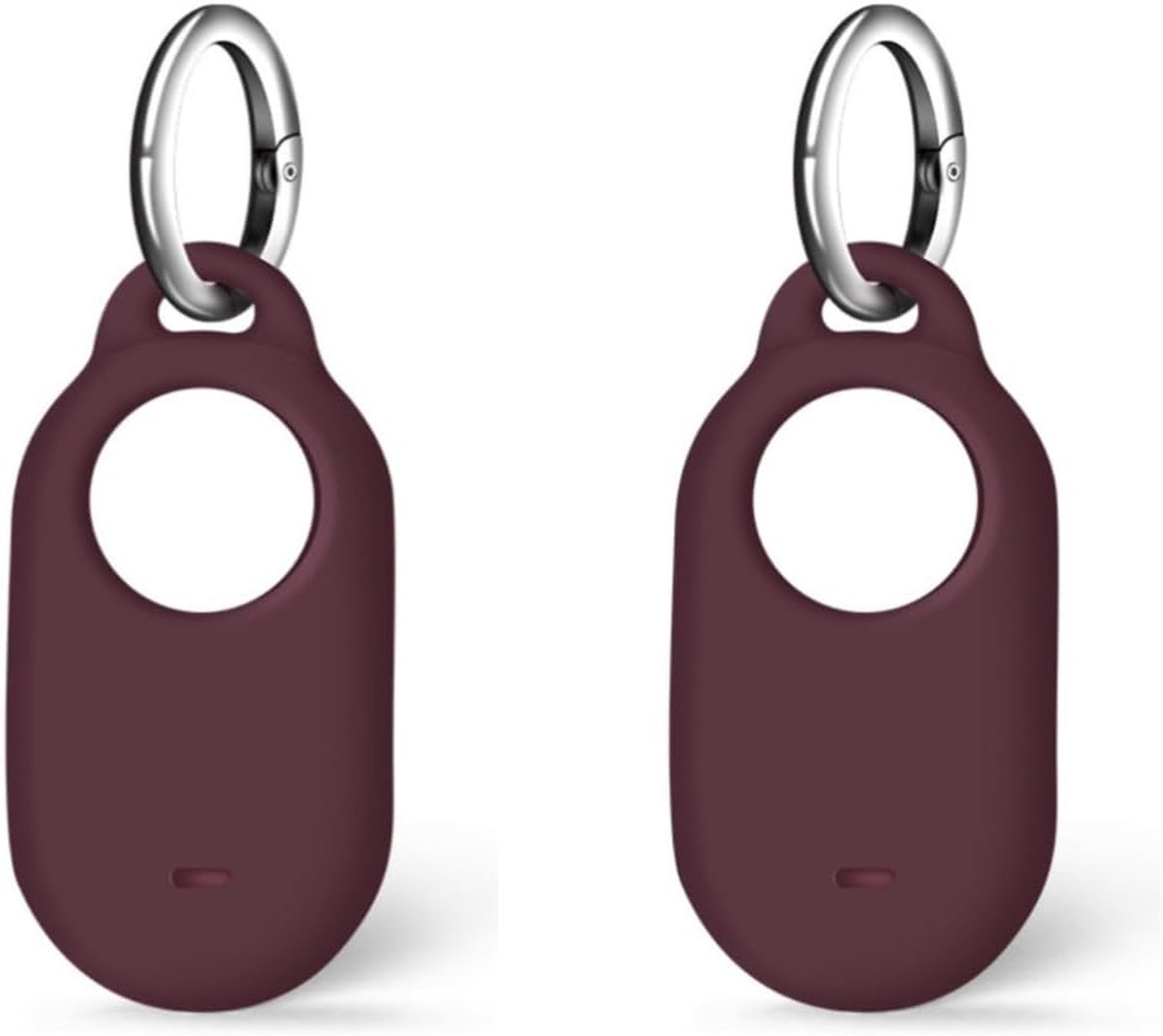 2 stuks siliconen hoes voor Samsung Galaxy SmartTag 2, 2 stuks verliesvrije en duurzame zachte hoezen met sleutelhanger voor SmartTag 2 (bruin)