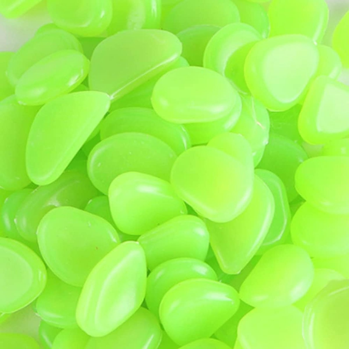 300 stuks Gloeiende Kiezelstenen Fluorescerende Stenen Gloed in de Donkere Lichtgevende Kiezelstenen Rots Gloeiende Kiezels Tuindecoratie Lichtstenen 17-13mm Groen