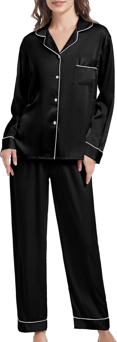 Pyjama voor dames satijnen pyjama set button down dames pyjama tweedelige zijden pyjama voor dames sets
