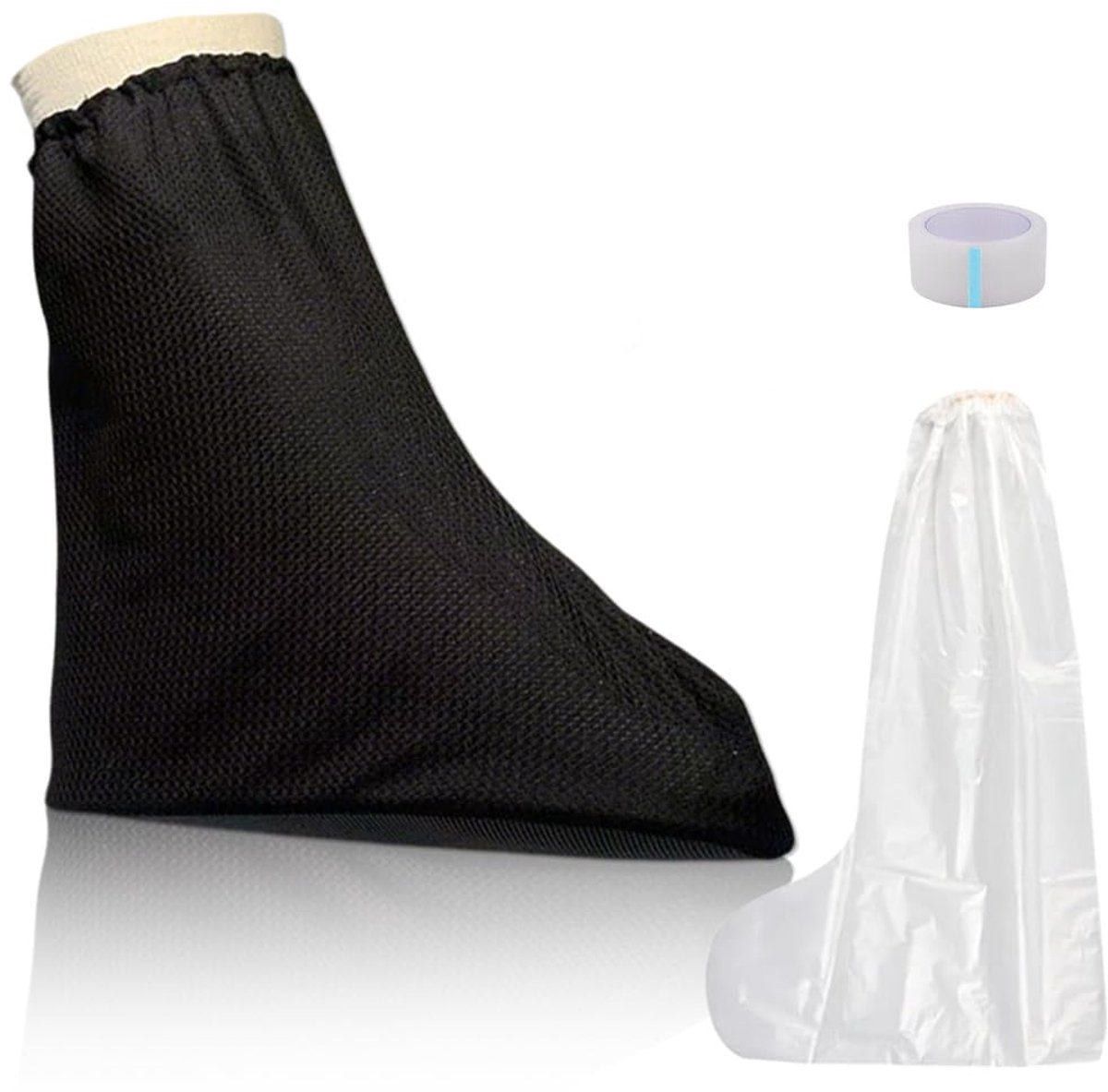 1 Stuk Gipssokken,voor gipsverbanden aan voeten en enkels | Gebreide, rekbare stof, voorzien van PE-tape, mesh-ontwerp, antislip onderkant, elastische band