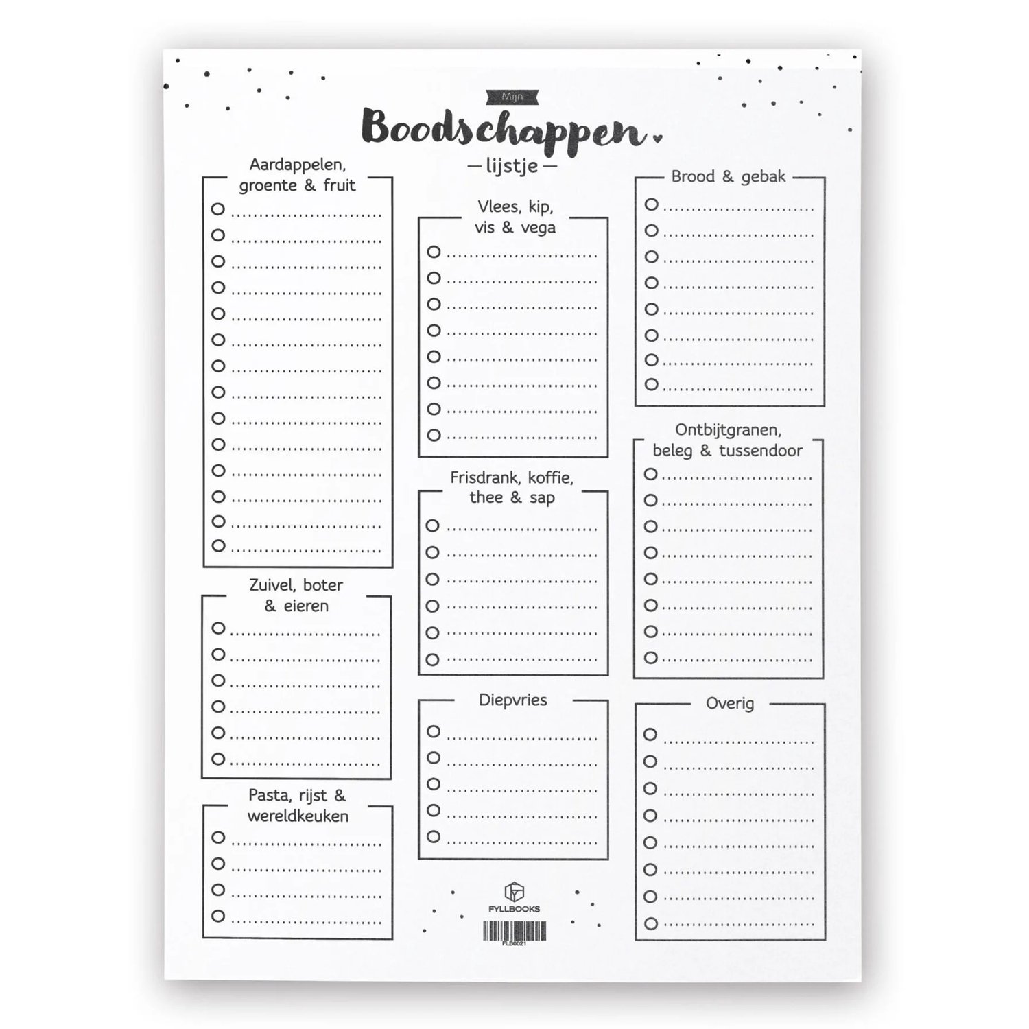 Fyllbooks Maaltijdplanner & Boodschappenlijstje met indeling - Voordeelset
