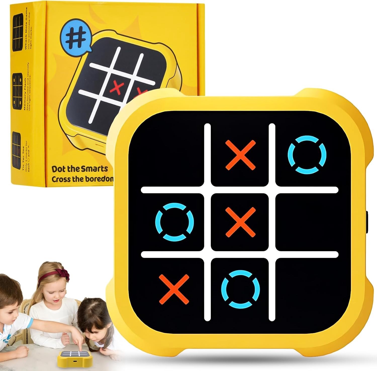 Draagbare 3-in-1 Puzzelgameconsole voor Tic Tac Toe, Fidget Speelgoed en Gezinsvermaak