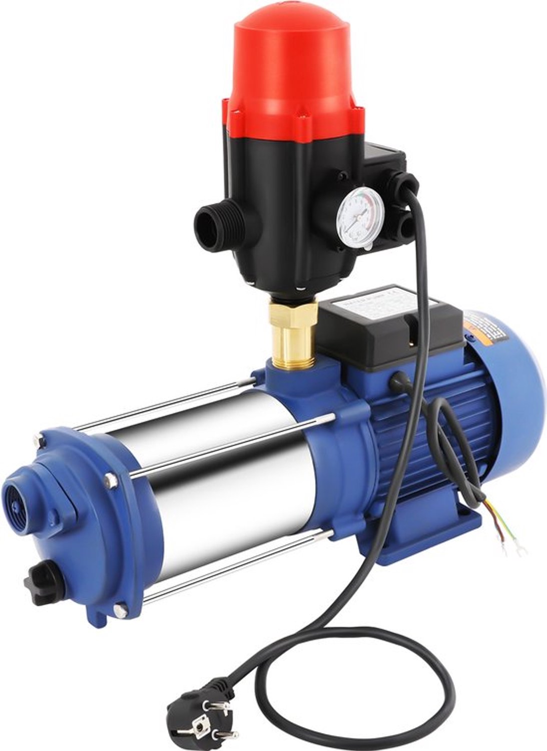 Centrifugaalpomp 230 V EU Stekker - 2500 W Vermogen - RVS En Gietijzer - Waterdrukpomp - Zelfaanzuigend