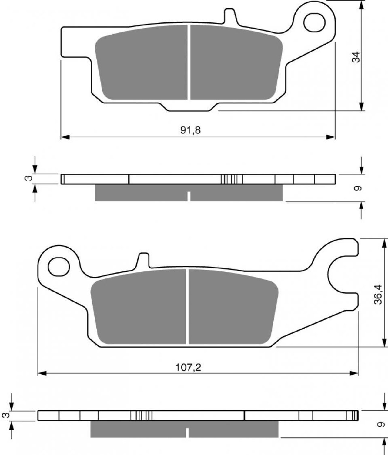 Plaquette de frein Gold Fren pour Quad Yamaha 700 YFM Grizzly EPS 2007 à 2018 ARG / FWAD Neuf
