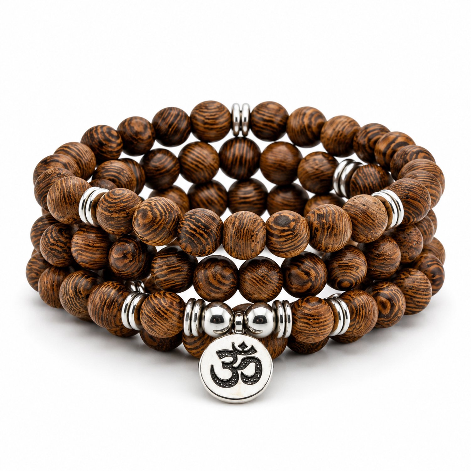 Marama Mala Ketting Wengéhout - 108 Kralen - Ohm Hanger - Elastisch