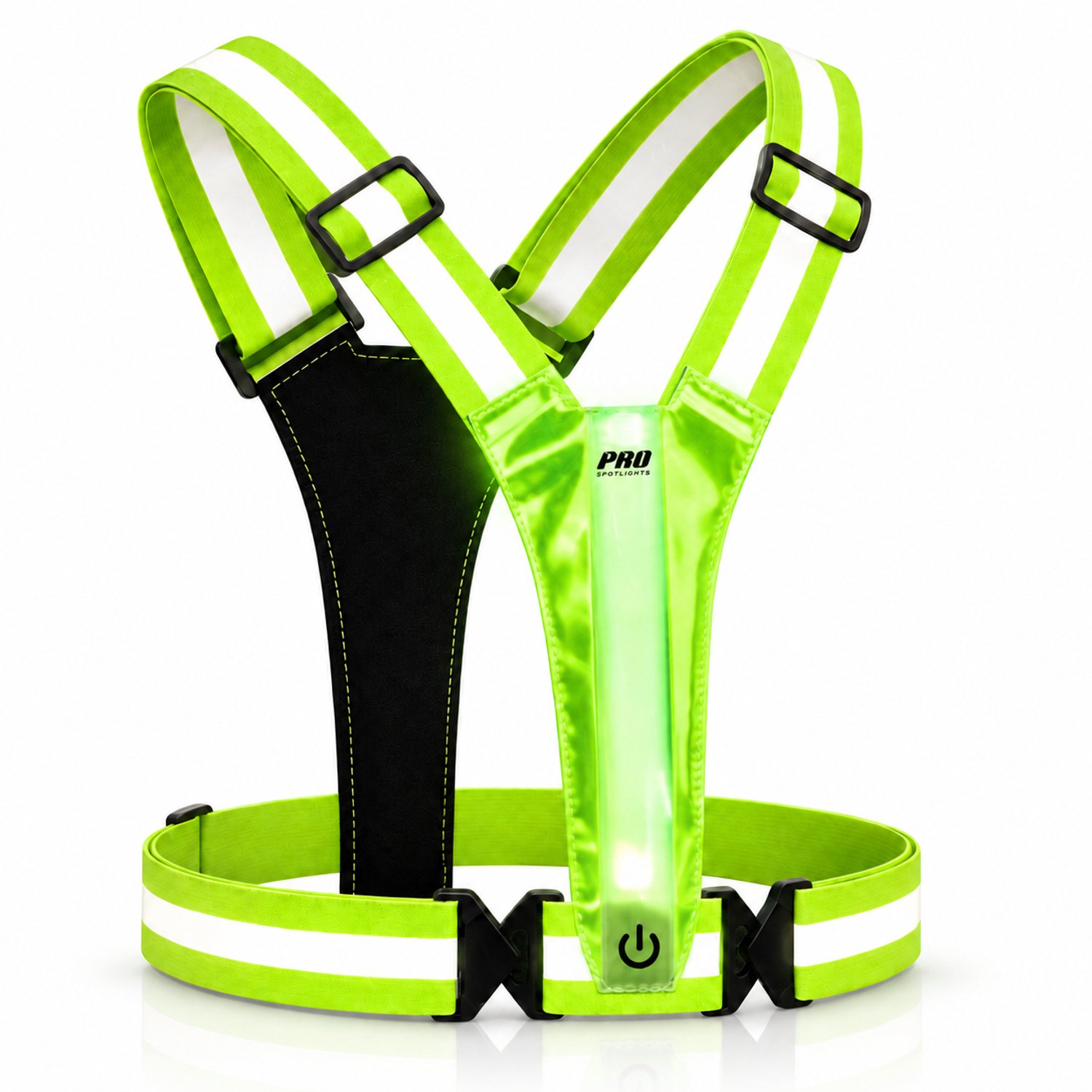 Hardloopvest Met Verlichting Fluogeel Reflecterende Veiligheidsvest LED USB-C Oplaadbaar Fietsen Wandelen