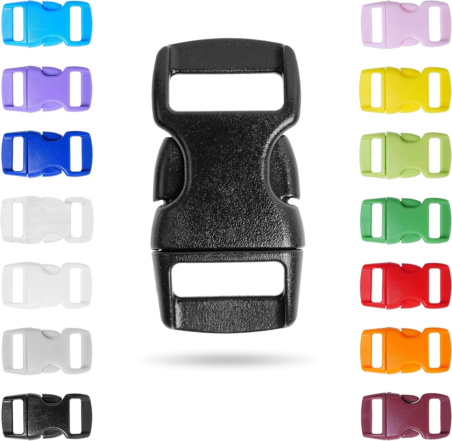 56 Kleurrijke Plastic Gespen voor 10 mm Band, 14 Kleuren Set