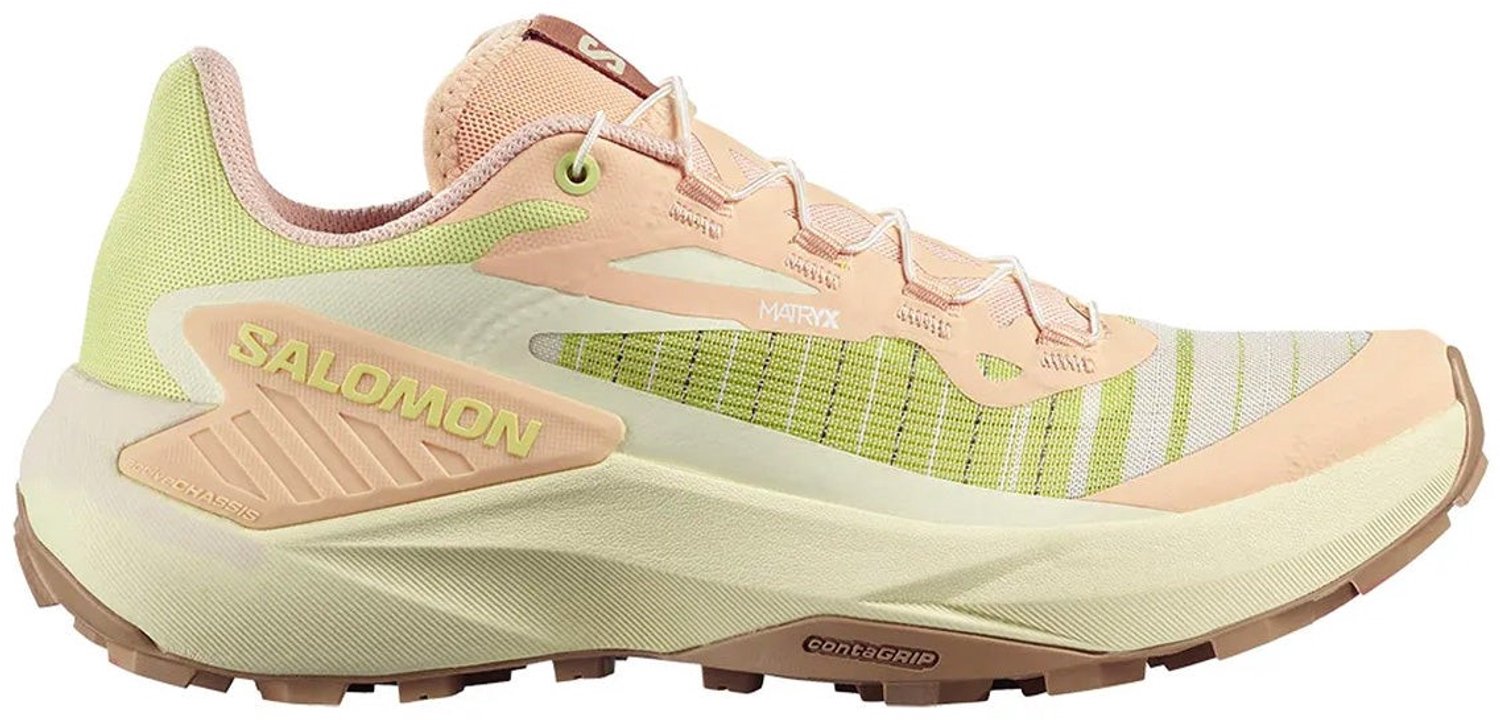 Salomon GENESIS W Hardloopschoen Amandelcrème/Transparant /Zonnig Limoen 42 Geel