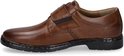Bruine lederen Josef Seibel Alastair 16 schoen met klittenbandsluiting en zwarte zool.