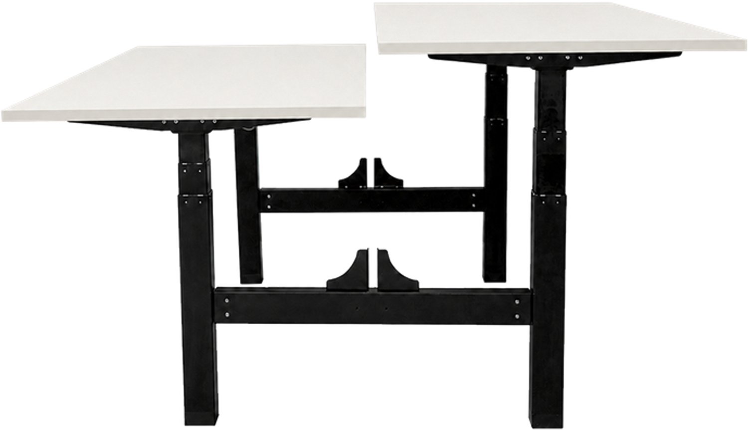 Sedero Elektrisch verstelbaar duo bureau - 180x80 cm - Two dual motor - Zwart / Wit