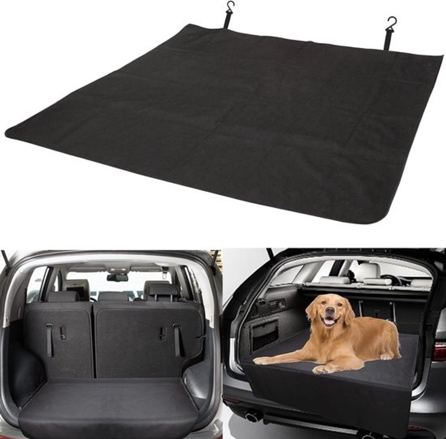 Auto-kofferbakmat - Beschermhoes - Huisdieren vervoeren - Waterdicht Oxforddoek - 120 x 120 cm - Zwart