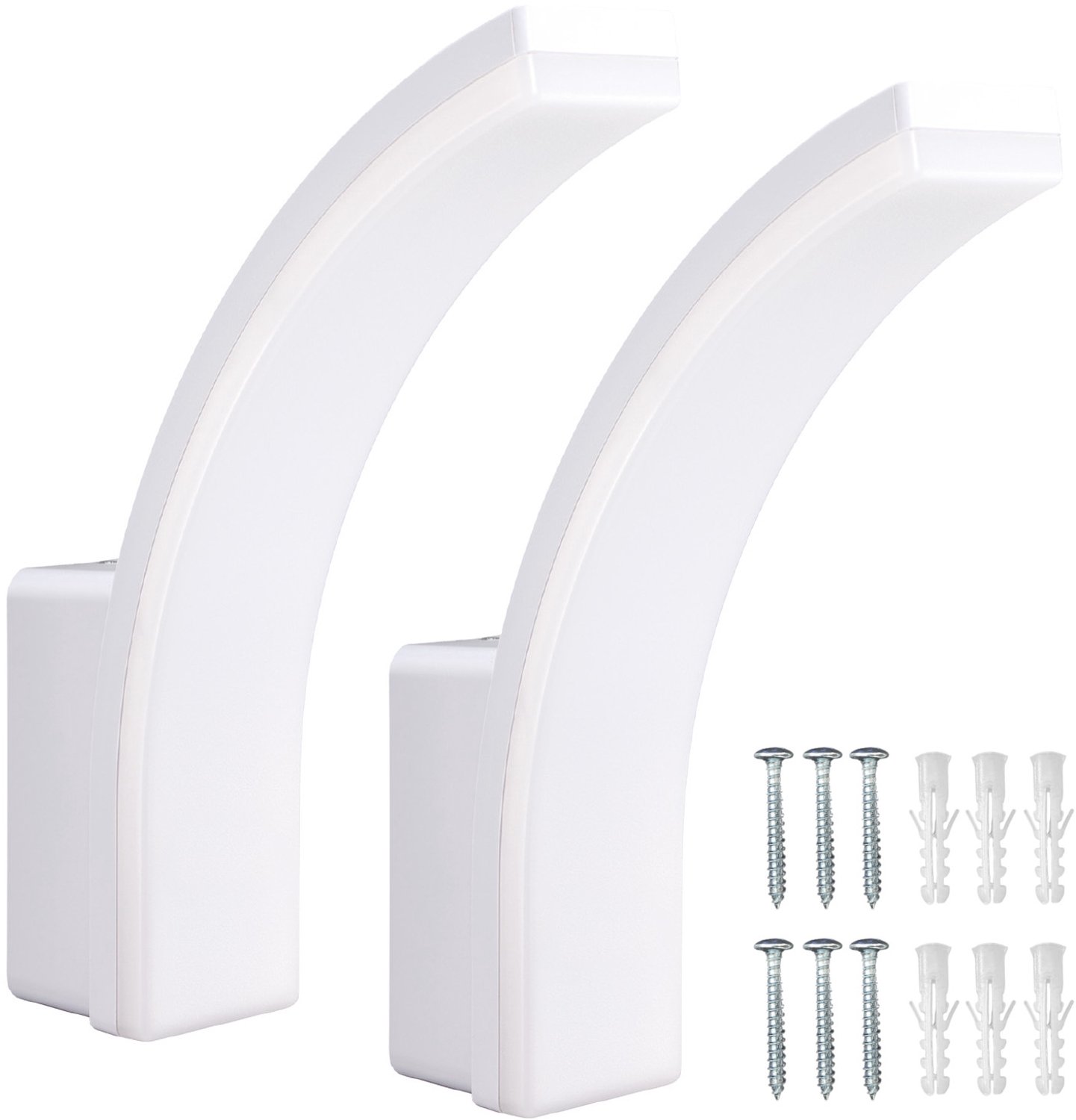 Maclean - LED lamp - Buitenlamp 2 stuks - Wandlamp - PIR - 20W - 2750lm - IP65 - neutraal wit 4000K - Wit - MCE511 W