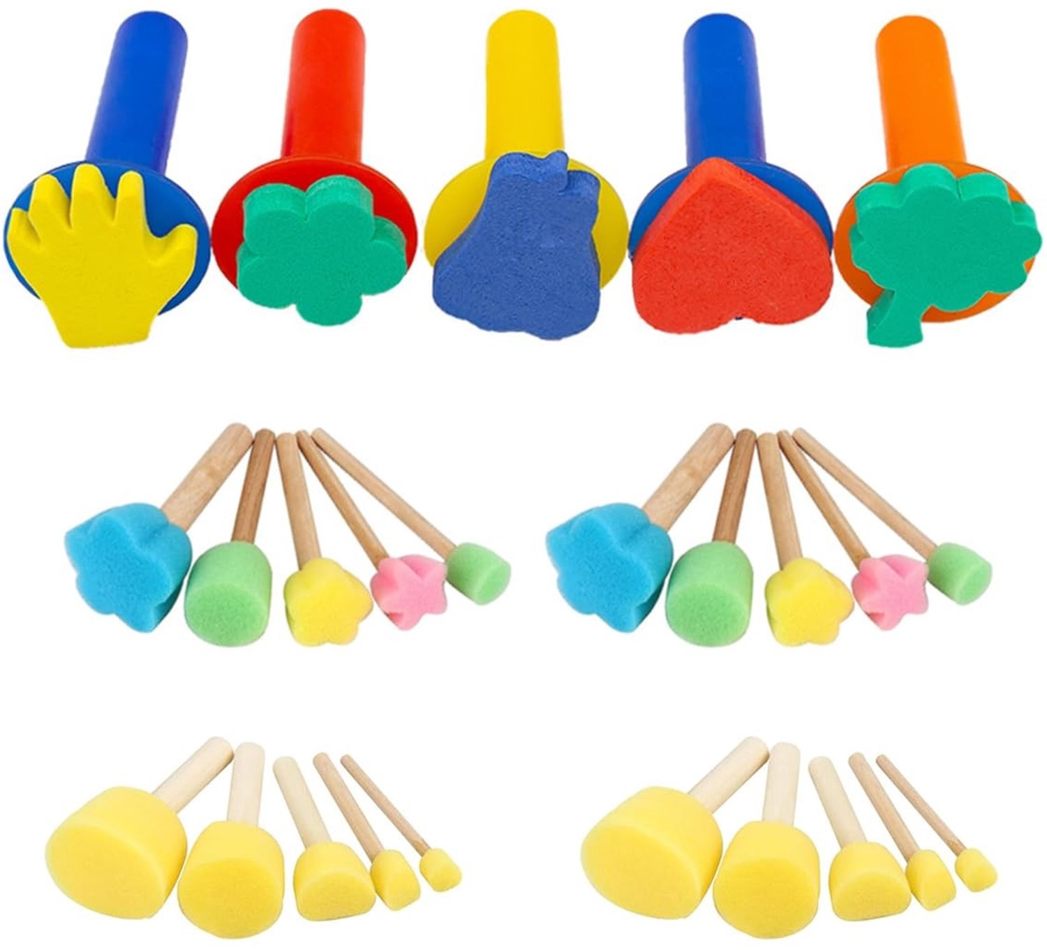 Set van 25 Kinder Sponskwasten voor Creatief Schilderen